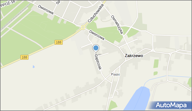 Zakrzewo powiat złotowski, Gąszczak Marii Magdaleny, mapa Zakrzewo powiat złotowski
