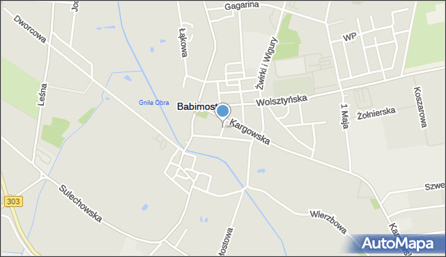 Babimost, Gdańska, mapa Babimost