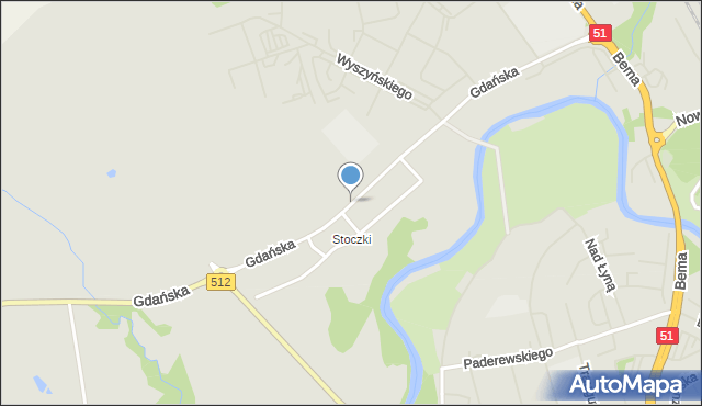 Bartoszyce, Gdańska, mapa Bartoszyce