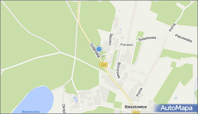 Bieszkowice, Gdańska, mapa Bieszkowice