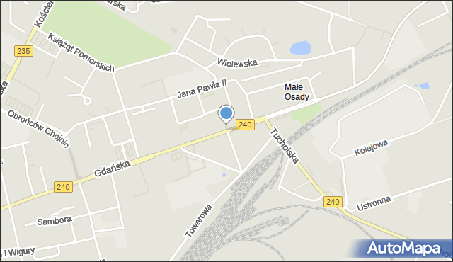 Chojnice, Gdańska, mapa Chojnic