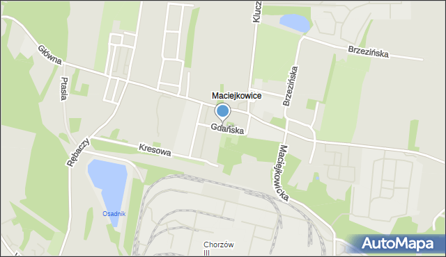 Chorzów, Gdańska, mapa Chorzów