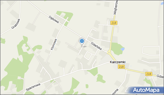 Dobrzewino, Gdańska, mapa Dobrzewino