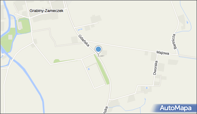 Grabiny-Zameczek, Gdańska, mapa Grabiny-Zameczek