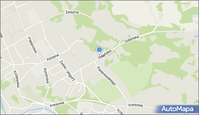 Gubin, Gdańska, mapa Gubin