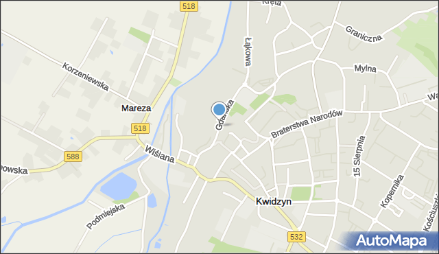 Kwidzyn, Gdańska, mapa Kwidzyn
