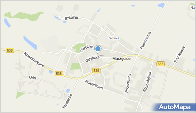 Marzęcice gmina Kurzętnik, Gdyńska, mapa Marzęcice gmina Kurzętnik