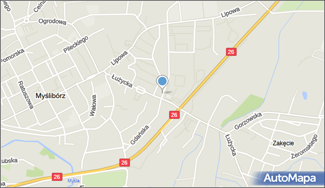 Myślibórz, Gdańska, mapa Myślibórz