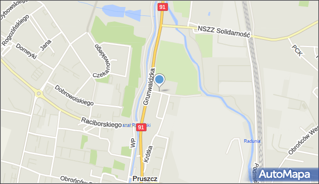 Pruszcz Gdański, Gdańska, mapa Pruszcz Gdański