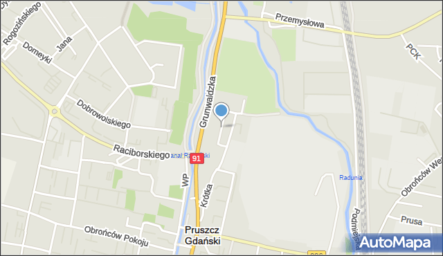 Pruszcz Gdański, Gdyńska, mapa Pruszcz Gdański