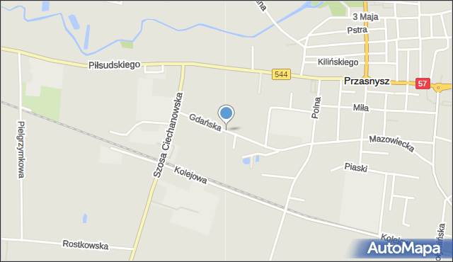 Przasnysz, Gdańska, mapa Przasnysz