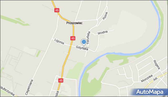 Racibórz, Gdyńska, mapa Racibórz