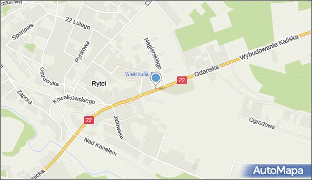 Rytel, Gdańska, mapa Rytel