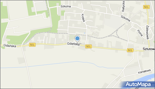 Sztutowo, Gdańska, mapa Sztutowo