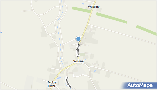 Wiślina, Gdańska, mapa Wiślina