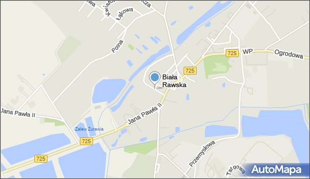 Biała Rawska, Gęsia, mapa Biała Rawska