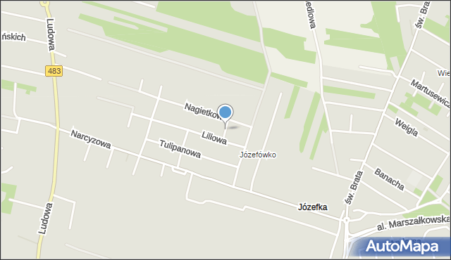 Częstochowa, Gerberowa, mapa Częstochowy