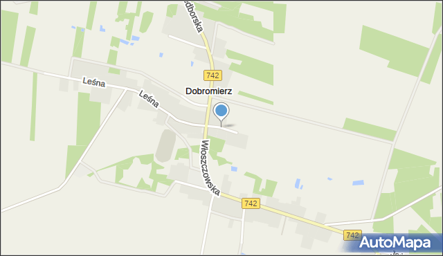 Dobromierz gmina Kluczewsko, Gęsia, mapa Dobromierz gmina Kluczewsko