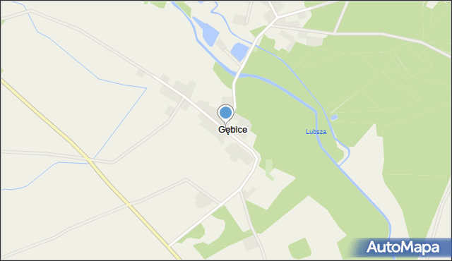 Gębice gmina Gubin, Gębice, mapa Gębice gmina Gubin