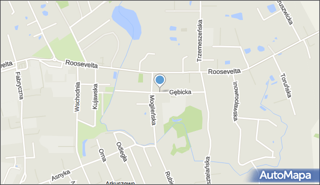 Gniezno, Gębicka, mapa Gniezna