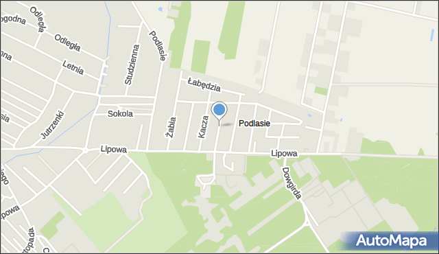 Hajnówka, Gęsia, mapa Hajnówka