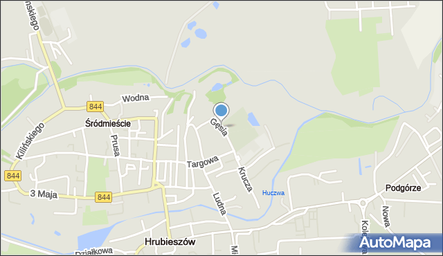 Hrubieszów, Gęsia, mapa Hrubieszów