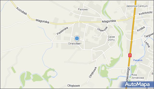 Jabłonka powiat nowotarski, Gęstych Domów, mapa Jabłonka powiat nowotarski