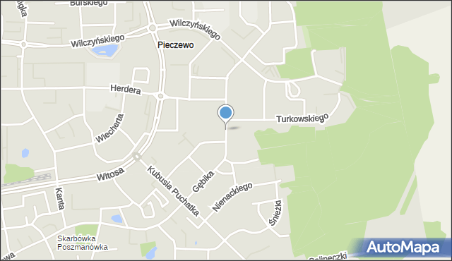 Olsztyn, Gębika Władysława, mapa Olsztyna