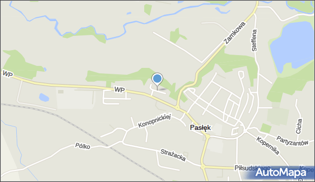 Pasłęk, Geodetów, mapa Pasłęk