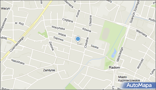 Radom, Gęsia, mapa Radomia