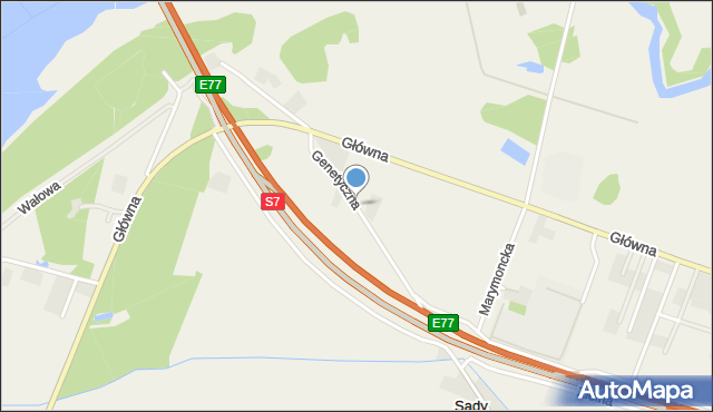 Sady gmina Czosnów, Genetyczna, mapa Sady gmina Czosnów