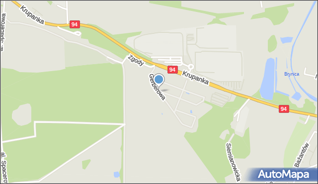 Siemianowice Śląskie, Gerberowa, mapa Siemianowice Śląskie
