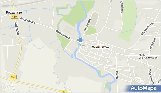 Wieruszów, Getta Wieruszowskiego, mapa Wieruszów