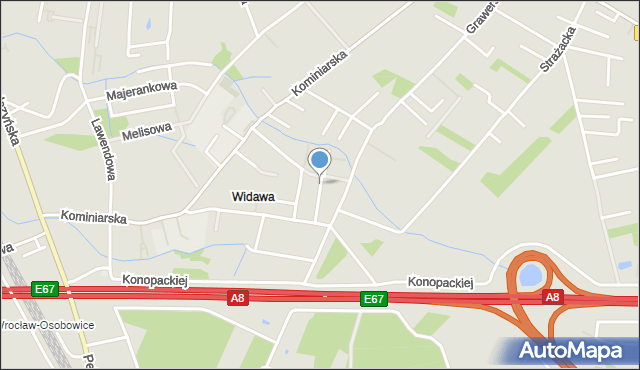 Wrocław, Geodezyjna, mapa Wrocławia