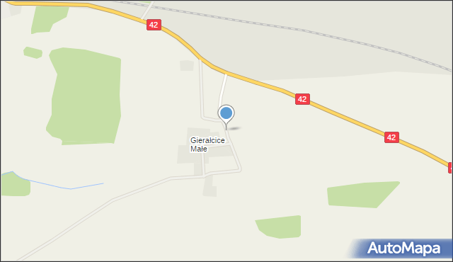 Gierałcice gmina Wołczyn, Gierałcice Małe, mapa Gierałcice gmina Wołczyn