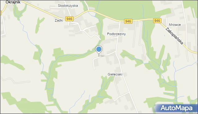 Gilowice powiat żywiecki, Gieleciaki, mapa Gilowice powiat żywiecki