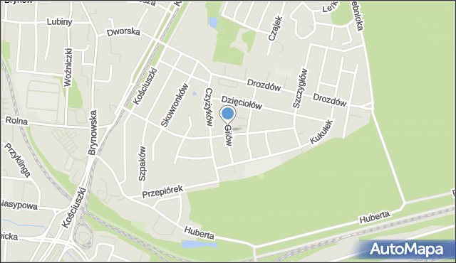 Katowice, Gilów, mapa Katowic