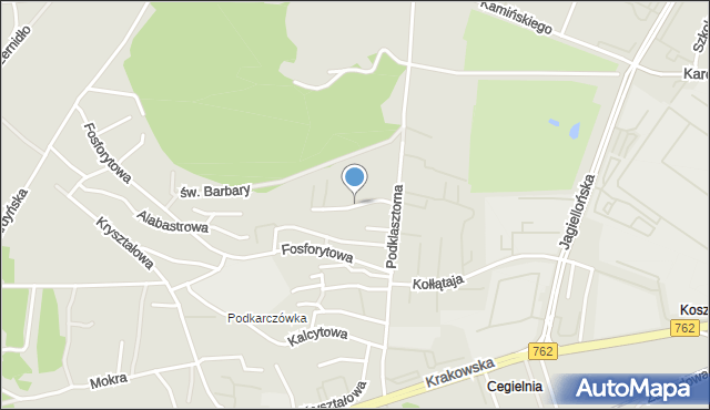 Kielce, Gipsowa, mapa Kielc