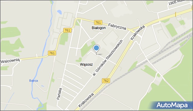 Kielce, Giętówka, mapa Kielc