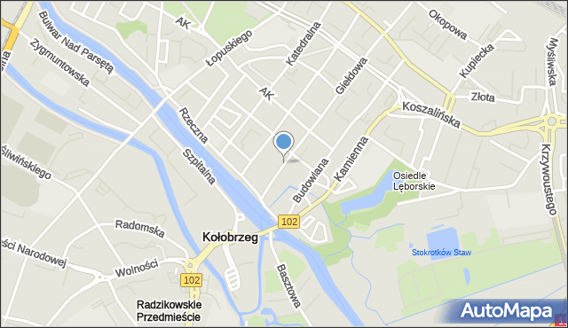Kołobrzeg, Gierczak Emilii, mapa Kołobrzegu