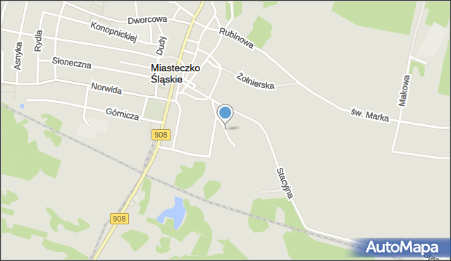 Miasteczko Śląskie, Gierzyna, mapa Miasteczko Śląskie