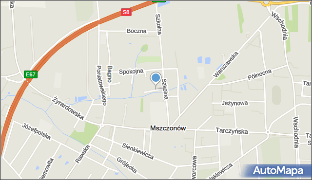 Mszczonów, Gimnazjalna, mapa Mszczonów