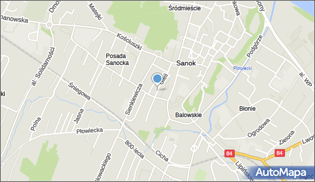 Sanok, Gieli Feliksa, mapa Sanok
