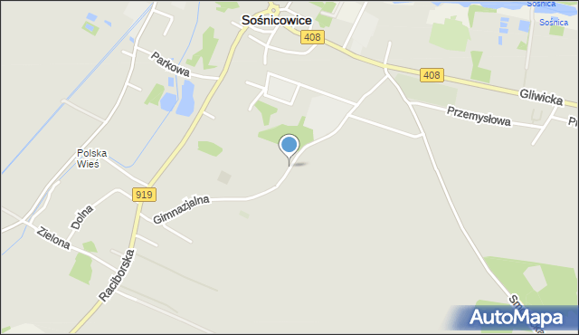 Sośnicowice, Gimnazjalna, mapa Sośnicowice