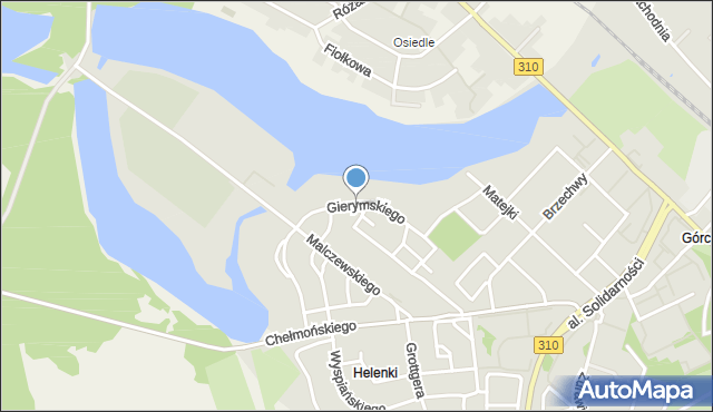 Śrem, Gierymskiego, mapa Śrem