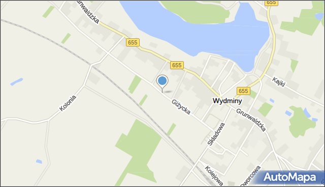 Wydminy, Giżycka, mapa Wydminy