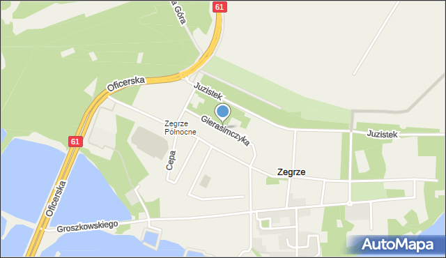 Zegrze, Gierasimczyka Edwarda, płk., mapa Zegrze