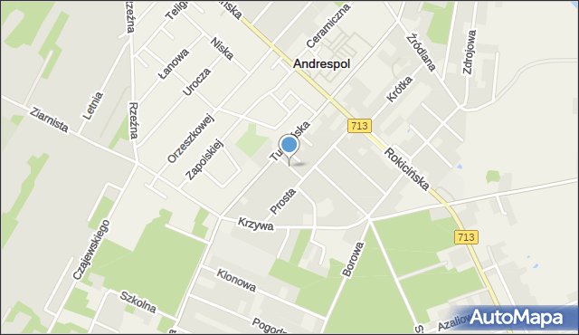 Andrespol, Głogowa, mapa Andrespol