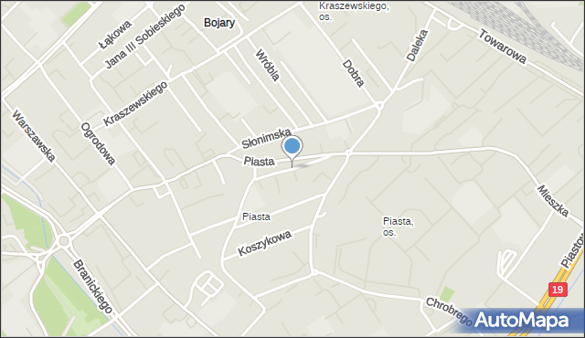 Białystok, Gliniana, mapa Białegostoku