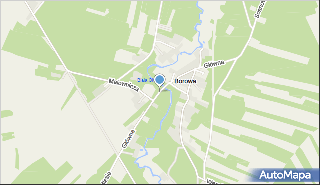 Borowa gmina Miedźno, Główna, mapa Borowa gmina Miedźno